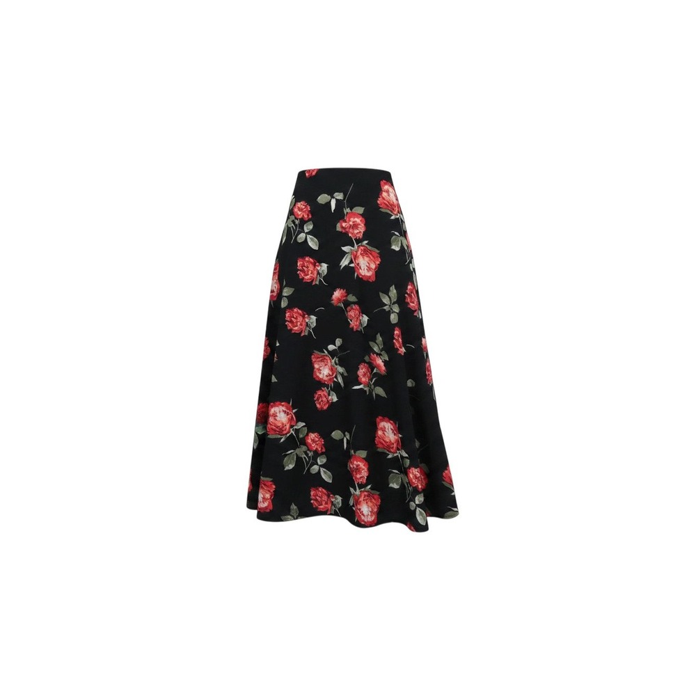 Rue21 Skort Womens L Black New Floral Rose Print Ruffle Overlay Casual